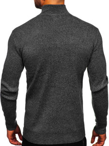 Maglione con collo alto da uomo nero Bolf S8274