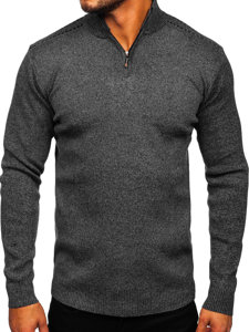 Maglione con collo alto da uomo nero Bolf S8279