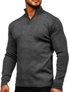 Maglione con collo alto da uomo nero Bolf S8279