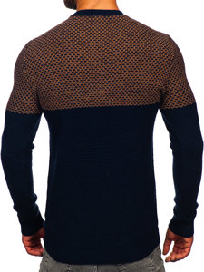 Maglione da uomo camello-blu Bolf W15-634