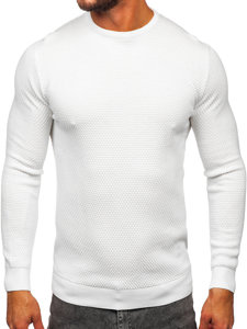 Maglione in cotone da uomo bianco Bolf W6-21344