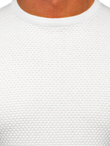 Maglione in cotone da uomo bianco Bolf W6-21344