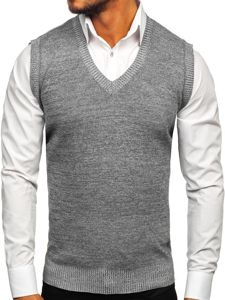 Maglione senza maniche da uomo grigio Bolf 8121