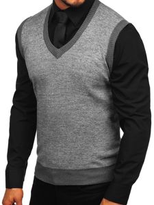 Maglione senza maniche da uomo grigio Bolf 8131