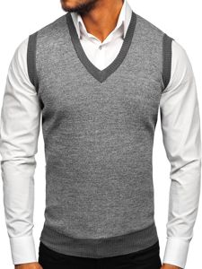 Maglione senza maniche da uomo grigio Bolf 8131