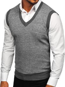 Maglione senza maniche da uomo grigio Bolf 8131