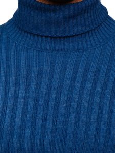 Maglione tipo dolcevita da uomo azzurro Bolf 4602