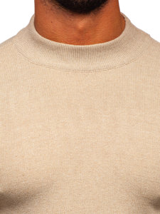 Maglione tipo lupetto basic da uomo beige Bolf S8561