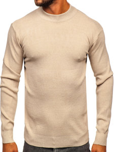 Maglione tipo lupetto basic da uomo beige Bolf S8561