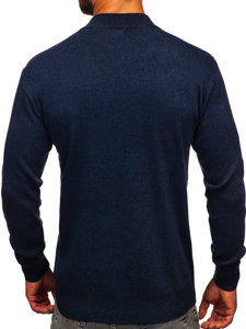 Maglione tipo lupetto basic da uomo blu Bolf S8561