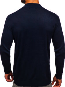 Maglione tipo lupetto basic da uomo blu Bolf S8563