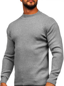 Maglione tipo lupetto basic da uomo grigio Bolf S8563