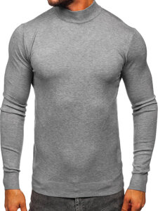 Maglione tipo lupetto basic da uomo grigio Bolf W1-1725