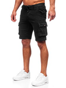 Pantaloncini cargo con cintura da uomo neri Bolf MP0109N