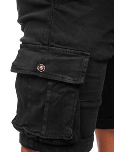 Pantaloncini cargo con cintura da uomo neri Bolf MP0109N