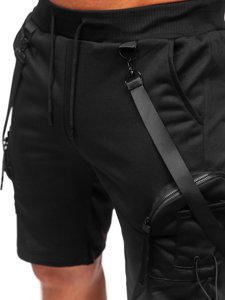 Pantaloncini cargo di tuta da uomo neri Bolf HS7179