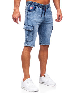 Pantaloncini cargo in jeans da uomo azzurri Bolf HY812