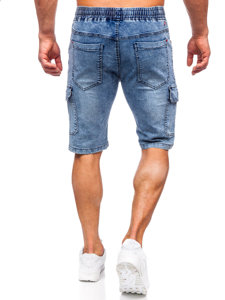 Pantaloncini cargo in jeans da uomo azzurri Bolf HY812