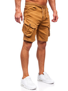 Pantaloncini cargo in tessuto da uomo cammello Bolf 384K