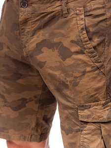 Pantaloncini cargo mimetici in tessuto da uomo marroni Bolf ZK8806