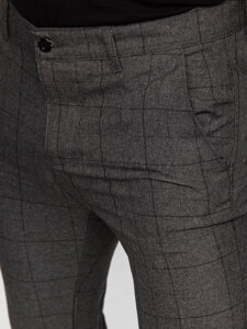 Pantaloncini chino in tessuto a quadri da uomo grigio scuri Bolf 0032