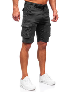 Pantaloncini corti cargo da uomo neri Bolf XX160086