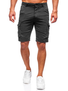 Pantaloncini corti cargo da uomo neri Bolf XX160086