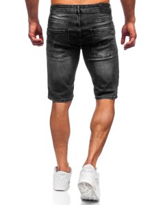 Pantaloncini corti di jeans da uomo neri Bolf 3014