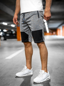 Pantaloncini corti di tuta da uomo grigi Bolf Q3859