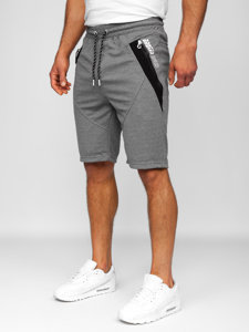 Pantaloncini corti di tuta da uomo grigio-bianchi Bolf Q3878