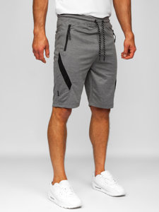 Pantaloncini corti di tuta da uomo grigio-neri Bolf Q3875