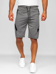 Pantaloncini corti di tuta da uomo grigio-neri Bolf Q3875