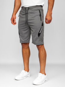 Pantaloncini corti di tuta da uomo grigio-neri Bolf Q3875