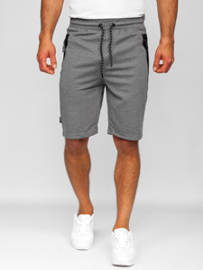 Pantaloncini corti di tuta da uomo grigio-neri Bolf Q3876