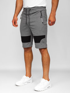 Pantaloncini corti di tuta da uomo grigio-neri Bolf Q3877