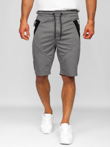 Pantaloncini corti di tuta da uomo grigio-neri Bolf Q3878