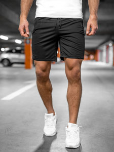 Pantaloncini corti di tuta da uomo neri Bolf 68058A