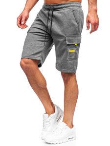 Pantaloncini corti di tuta tipo cargo da uomo grafite Bolf JX167