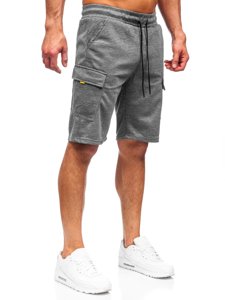 Pantaloncini corti di tuta tipo cargo da uomo grafite Bolf JX167