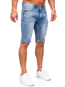 Pantaloncini corti in jeans da uomo azzurri Bolf KG3916