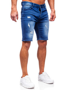 Pantaloncini corti in jeans da uomo blu Bolf MP0061BS