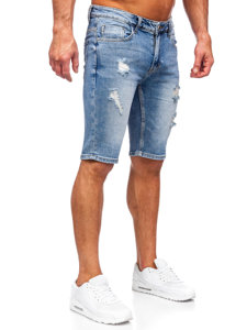 Pantaloncini corti in jeans da uomo celesti Bolf KG3912