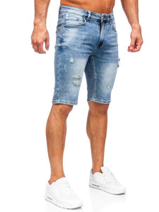 Pantaloncini corti in jeans da uomo celesti Bolf KG3932