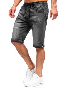 Pantaloncini corti in jeans da uomo neri Bolf K15010-2