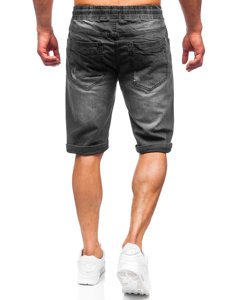 Pantaloncini corti in jeans da uomo neri Bolf K15010-2