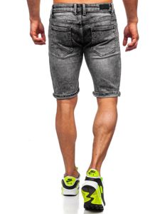 Pantaloncini corti in jeans da uomo neri Bolf KG3753