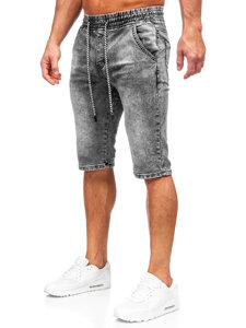 Pantaloncini corti in jeans da uomo neri Bolf KR1539