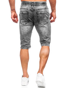 Pantaloncini corti in jeans da uomo neri Bolf KR1539