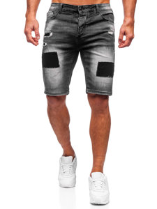 Pantaloncini corti in jeans da uomo neri Bolf MP0037N