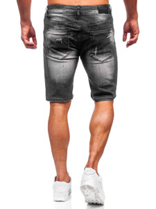 Pantaloncini corti in jeans da uomo neri Bolf MP0037N